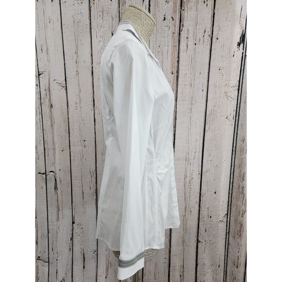 LM Women's Size 40 Marc Aurel White Classic Button Down Blouse Shirt Top EUC - Picture 12 of 15